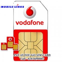 Vodafone UK Network Pay As You Go Triple Sim Card